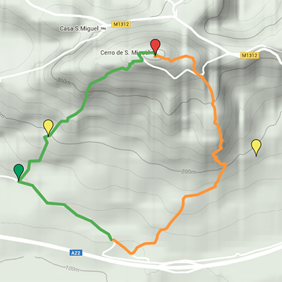 The Cerro de S. Miguel Route map